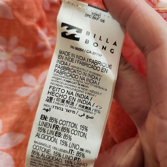 Billabong x Wrangler Women's Large Hung Up Dress Fireside Floral Print  Peach - Picture 7 of 12